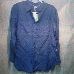 Boden 100% Linen button collar shirt